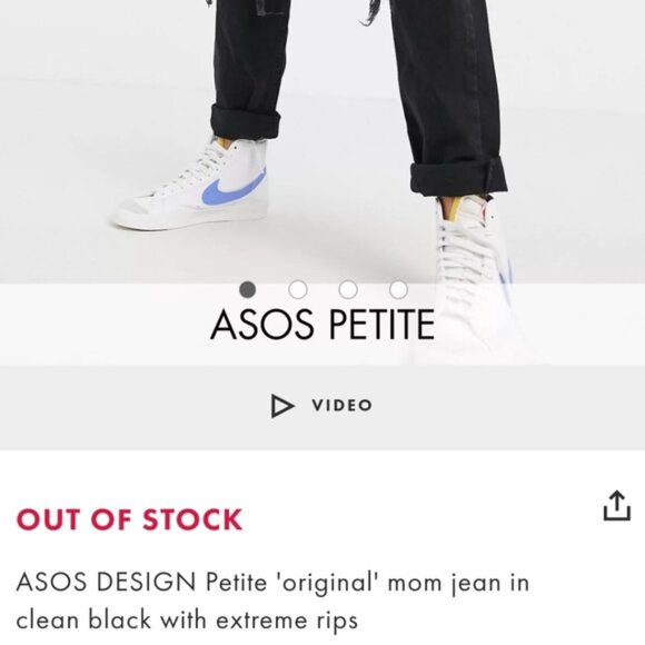 ASOS extreme distressed black high rise mom jeans - Picture 7 of 8